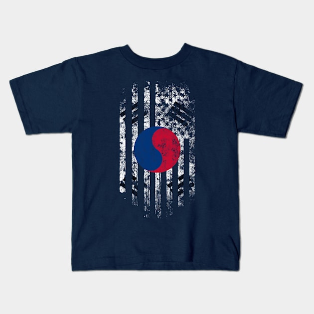 Korea and America Flag Combo Kids T-Shirt by Family Heritage Gifts